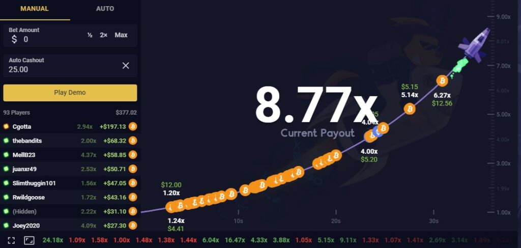 تحطم لعبة القمار Rocket