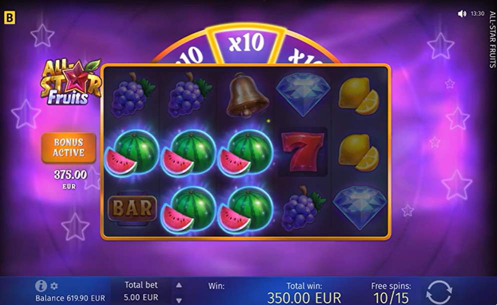 All-Star Fruits casino game.