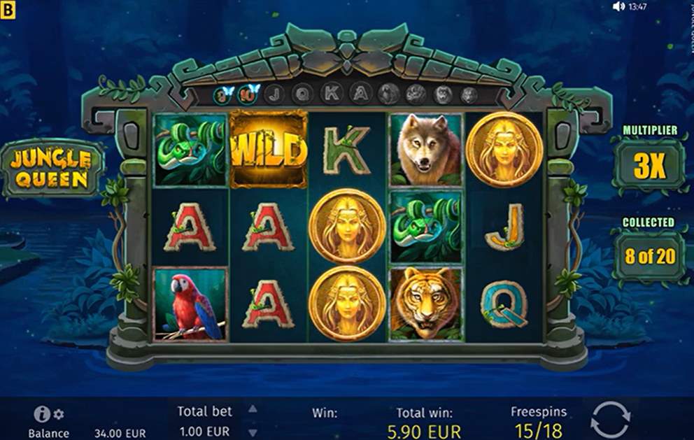 Jungle Queen casino game.